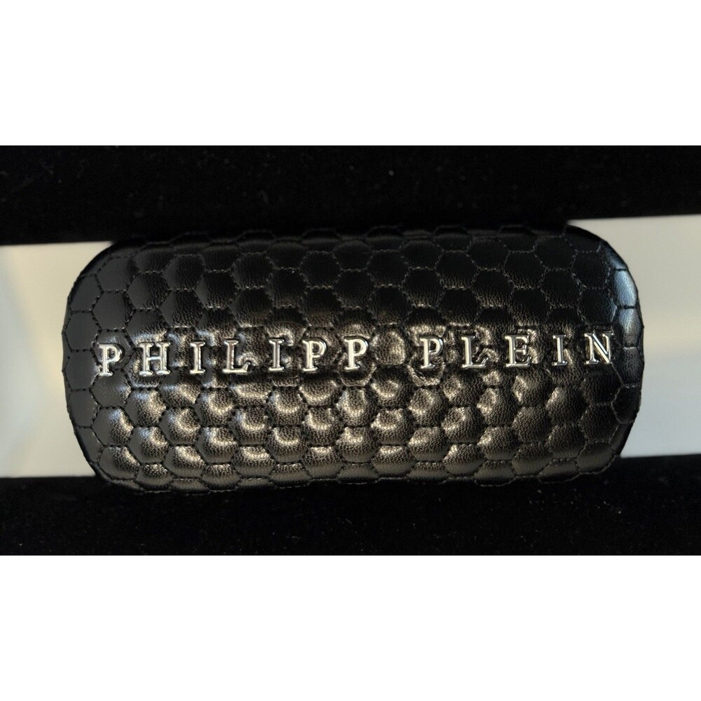 NEW !! Phillip Plein Black Clamshell Eyeglasses-Sunglasses Case With  Cloth